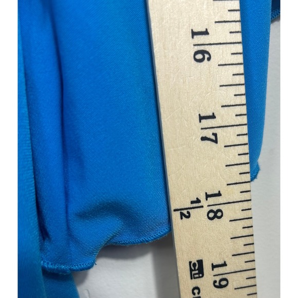 Y2K Babydoll Top Blue Ruched Empire Waist Women's S Fairy Flowy CSC Studio USA‎ - Picture 8 of 9